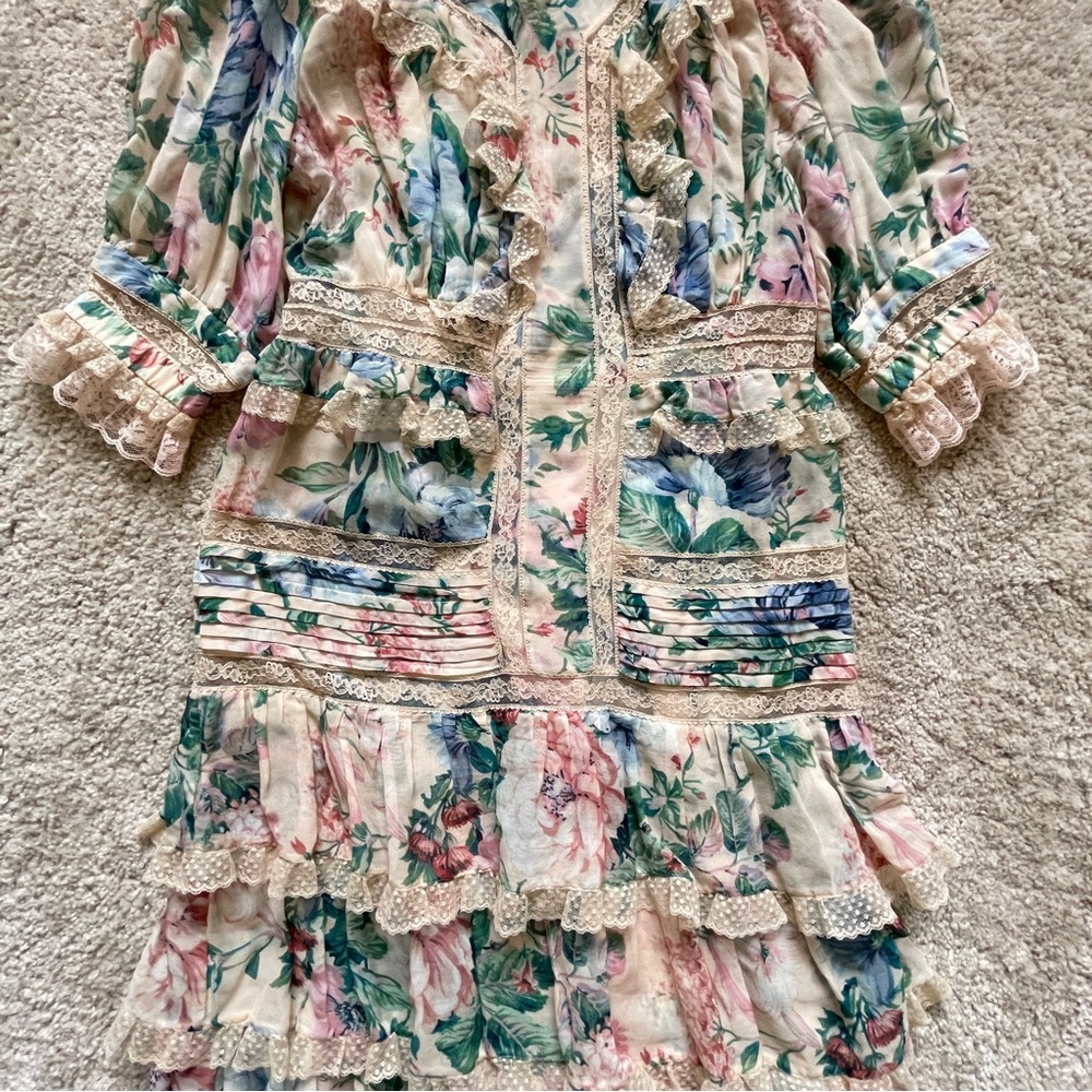 Zimmermann Multicolor Floral Midi Dress size 1 - Picture 5 of 13
